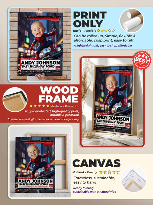 Custom Baby News Poster – Personalized Baby Web Hero Wall Art